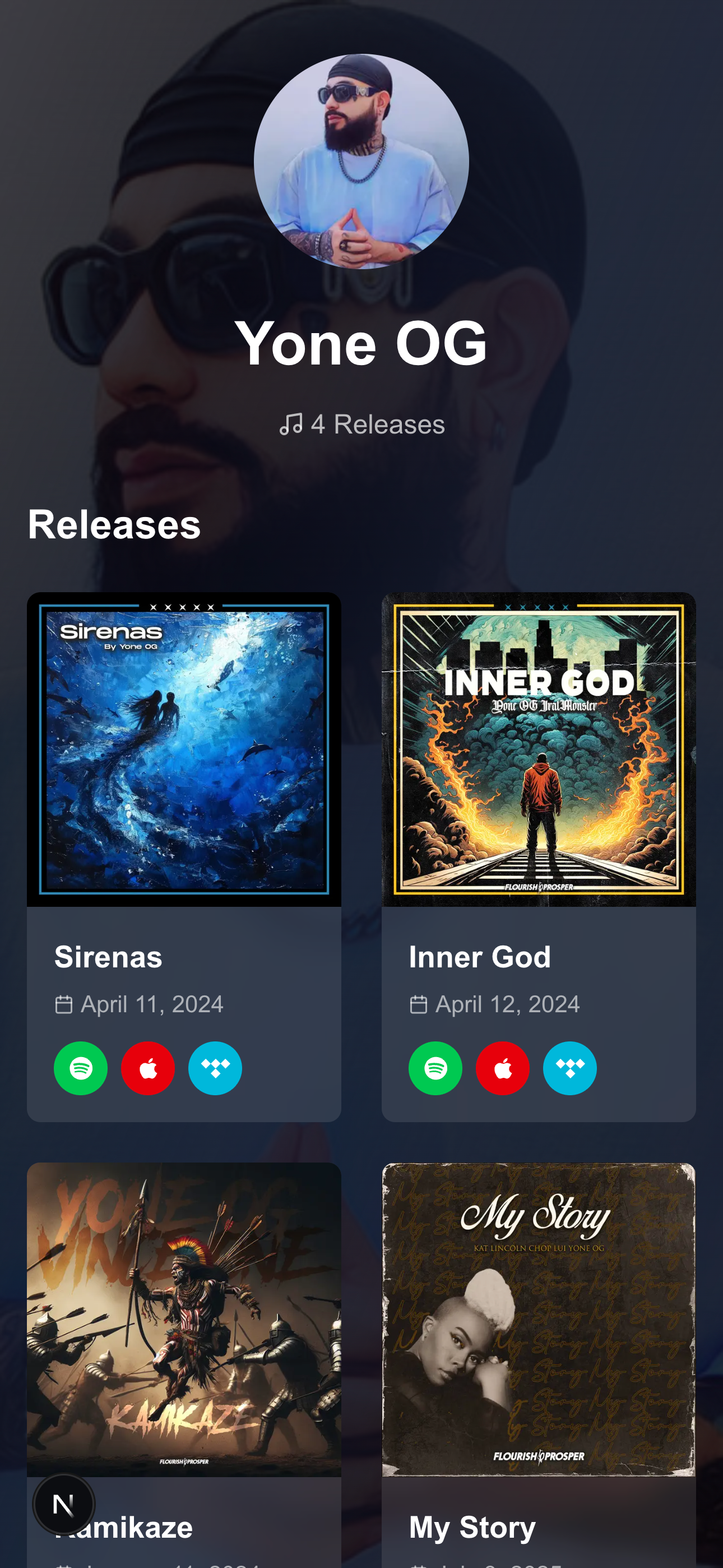 Artist Page Interface 2