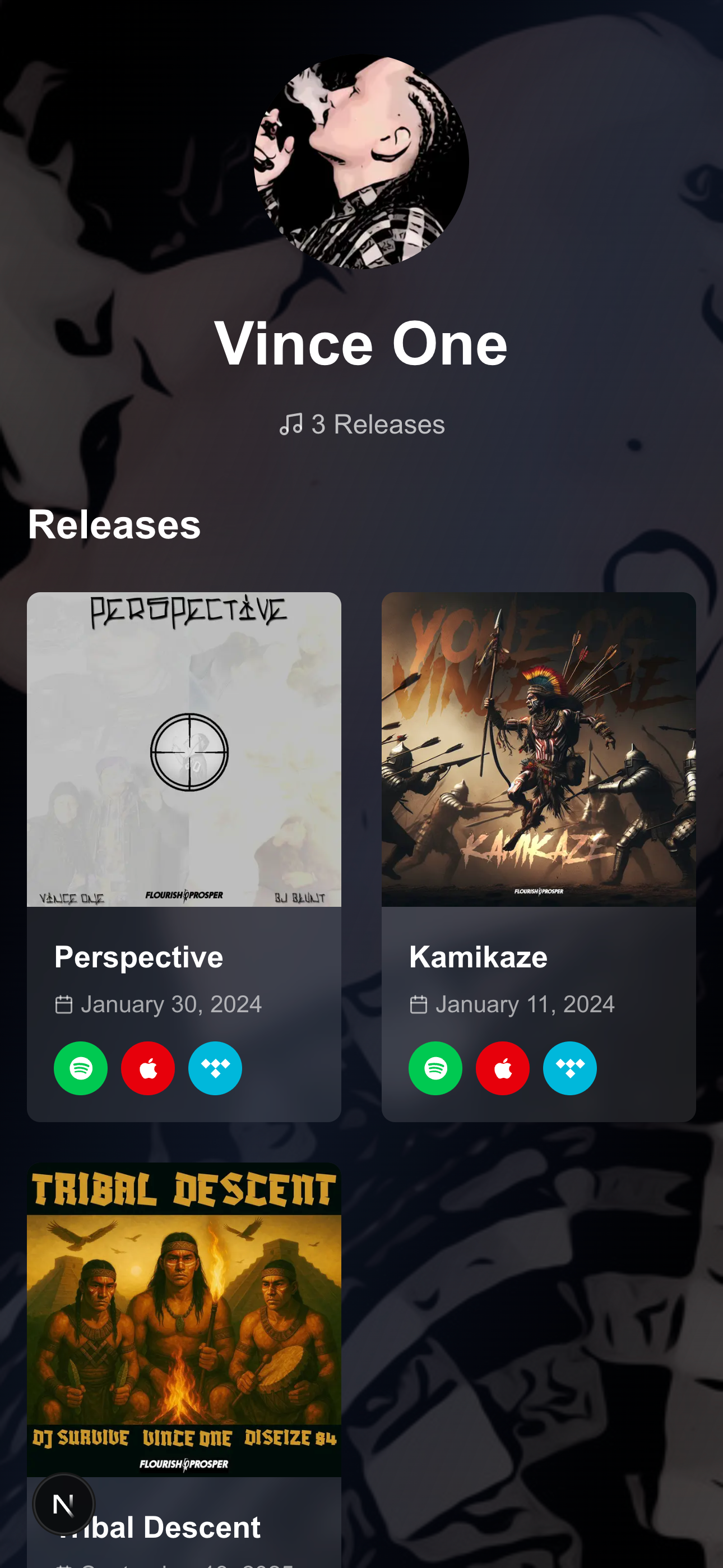 Artist Page Interface 3