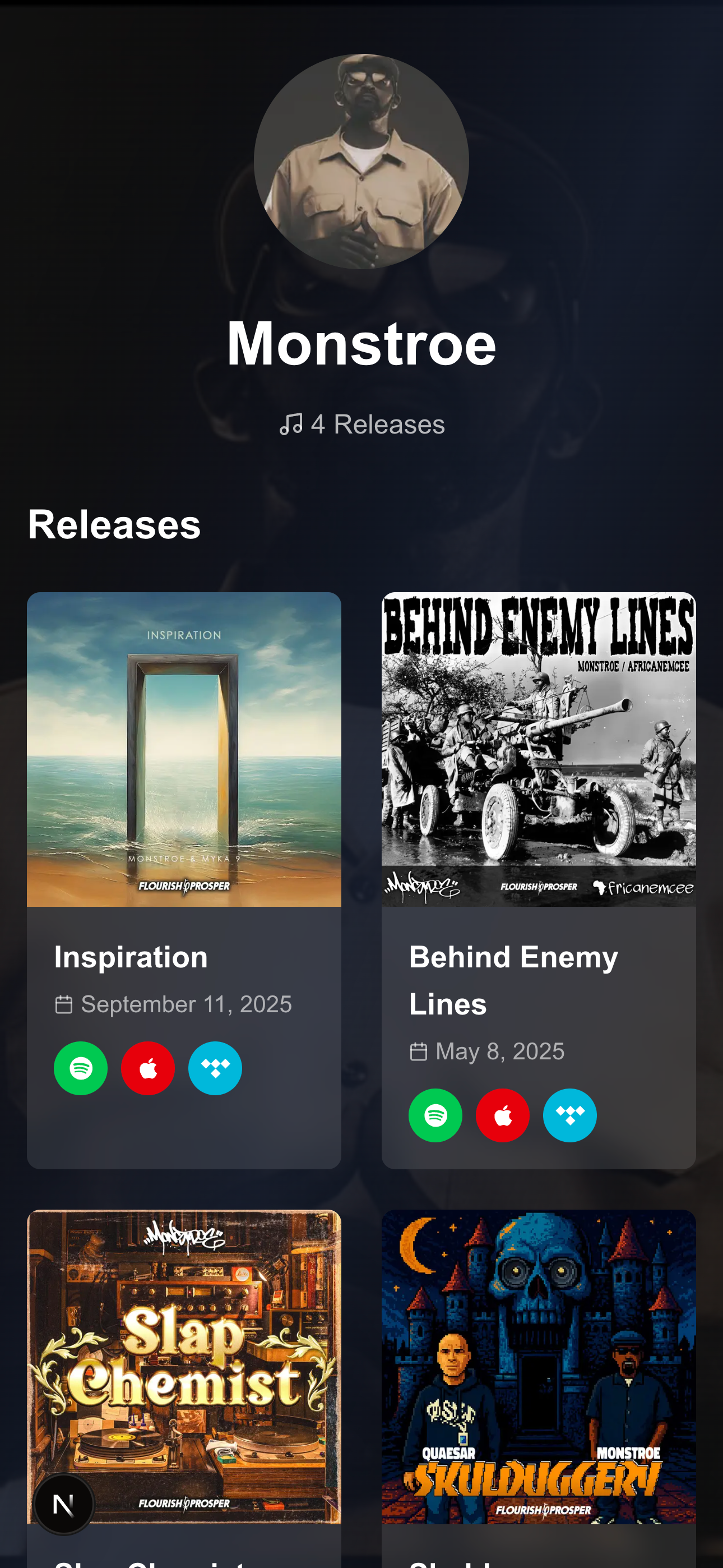 Artist Page Interface 4